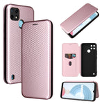 Struttura in fibra di carbonio Flip orizzontale magnetico Custodia in pelle TPU + PC + PU con slot per schede, For OPPO Realme C21Y, For vivo iQOO 8