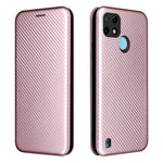 Struttura in fibra di carbonio Flip orizzontale magnetico Custodia in pelle TPU + PC + PU con slot per schede, For OPPO Realme C21Y, For vivo iQOO 8