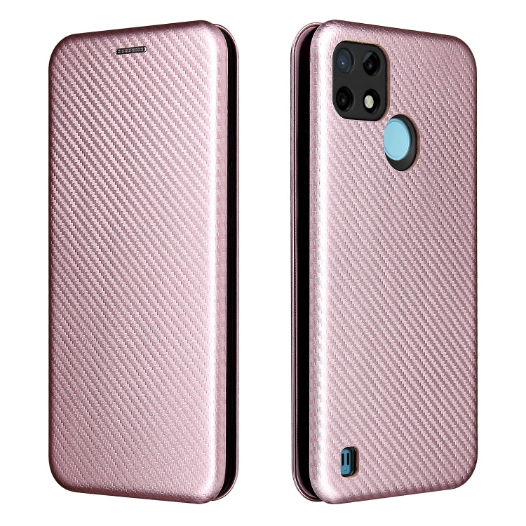 Struttura in fibra di carbonio Flip orizzontale magnetico Custodia in pelle TPU + PC + PU con slot per schede, For OPPO Realme C21Y, For vivo iQOO 8