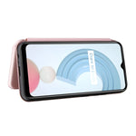 Struttura in fibra di carbonio Flip orizzontale magnetico Custodia in pelle TPU + PC + PU con slot per schede, For OPPO Realme C21Y, For vivo iQOO 8