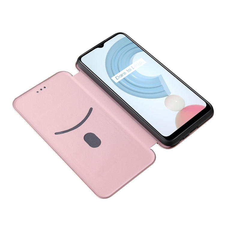 Struttura in fibra di carbonio Flip orizzontale magnetico Custodia in pelle TPU + PC + PU con slot per schede, For OPPO Realme C21Y, For vivo iQOO 8
