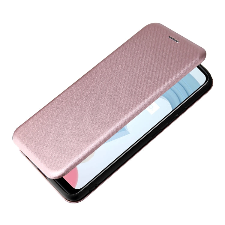 Struttura in fibra di carbonio Flip orizzontale magnetico Custodia in pelle TPU + PC + PU con slot per schede, For OPPO Realme C21Y, For vivo iQOO 8