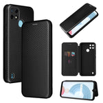 Struttura in fibra di carbonio Flip orizzontale magnetico Custodia in pelle TPU + PC + PU con slot per schede, For OPPO Realme C21Y, For vivo iQOO 8