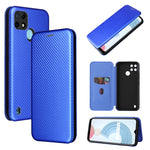 Struttura in fibra di carbonio Flip orizzontale magnetico Custodia in pelle TPU + PC + PU con slot per schede, For OPPO Realme C21Y, For vivo iQOO 8