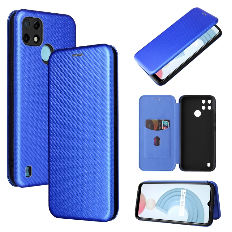 Struttura in fibra di carbonio Flip orizzontale magnetico Custodia in pelle TPU + PC + PU con slot per schede, For OPPO Realme C21Y, For vivo iQOO 8