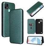 Struttura in fibra di carbonio Flip orizzontale magnetico Custodia in pelle TPU + PC + PU con slot per schede, For OPPO Realme C21Y, For vivo iQOO 8