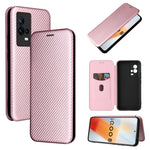 Struttura in fibra di carbonio Flip orizzontale magnetico Custodia in pelle TPU + PC + PU con slot per schede, For OPPO Realme C21Y, For vivo iQOO 8