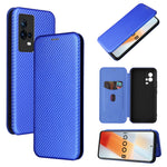 Struttura in fibra di carbonio Flip orizzontale magnetico Custodia in pelle TPU + PC + PU con slot per schede, For OPPO Realme C21Y, For vivo iQOO 8
