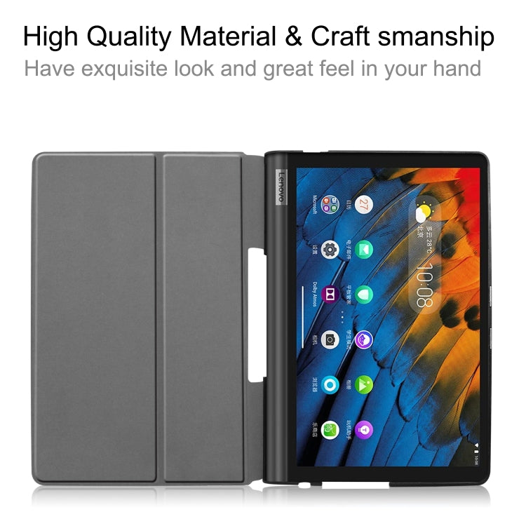 Custer Texture custodia orizzontale in pelle flip con supporto a due pieghe, For Lenovo Yoga Smart Tab