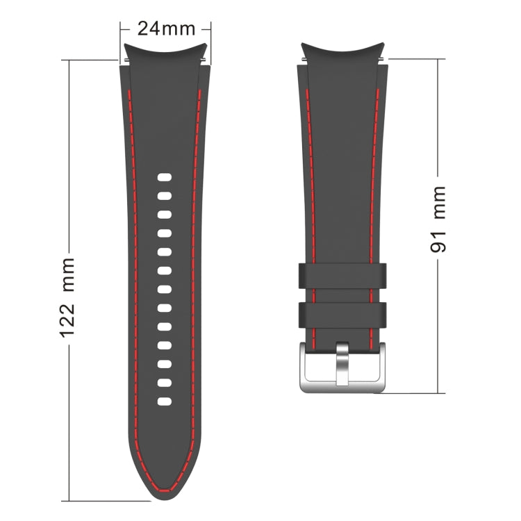 Cinturino cinturino di ricambio con cuciture in silicone, For Samsung Galaxy Watch4 / Watch4 Classic