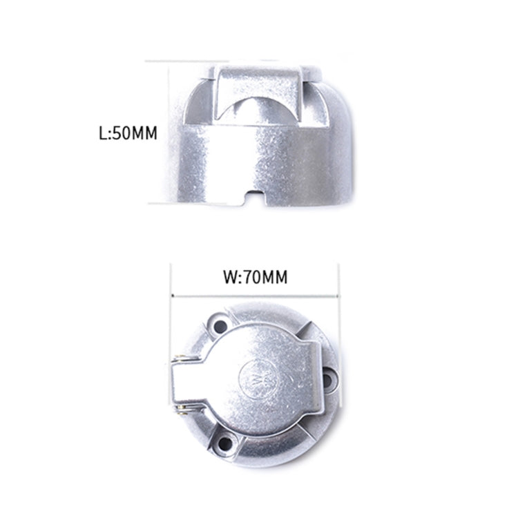 Connettore adattatore per rimorchio in metallo femmina con spina rotonda a 7 pin da 12 V Spina europea per camper per barche, A0201