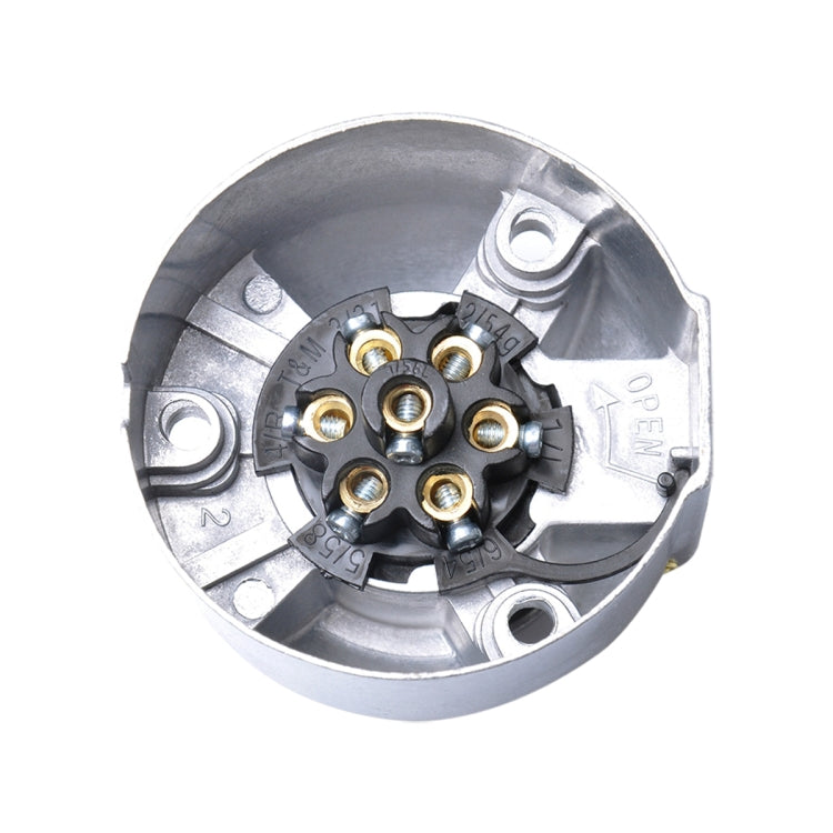 Connettore adattatore per rimorchio in metallo femmina con spina rotonda a 7 pin da 12 V Spina europea per camper per barche, A0201
