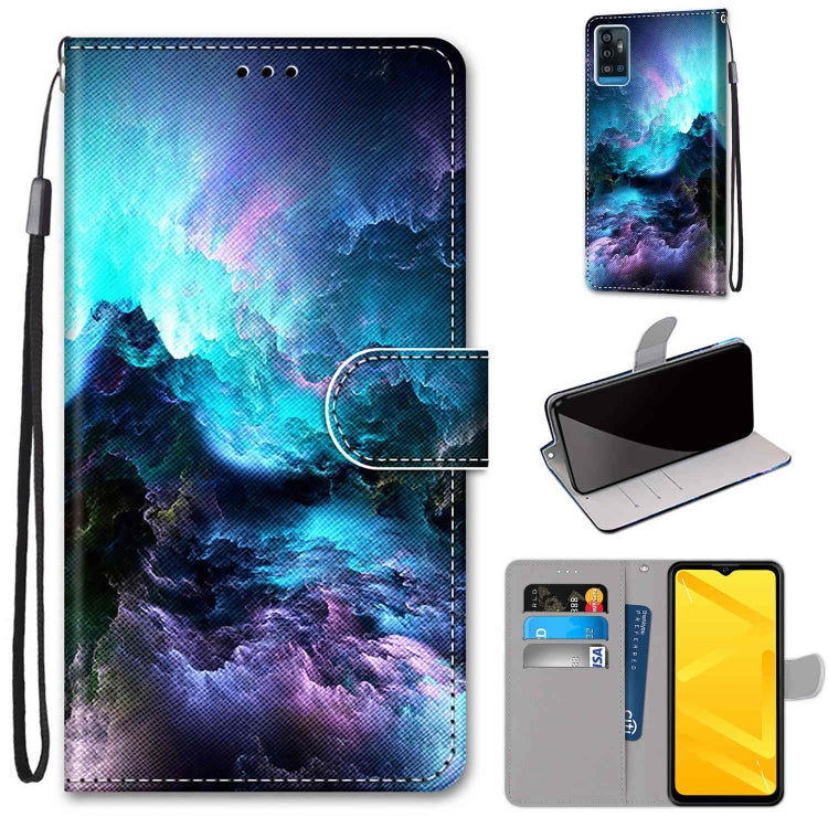 Custodia in pelle PU a vibrazione orizzontale con motivo incrociato colorato con supporto e slot per carte e portafoglio e cordino, For ZTE Blade A71