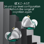 KZ AST 24 unità Balance Armature Monitor Auricolare cablato HiFi In-Ear, No Mic, With Mic