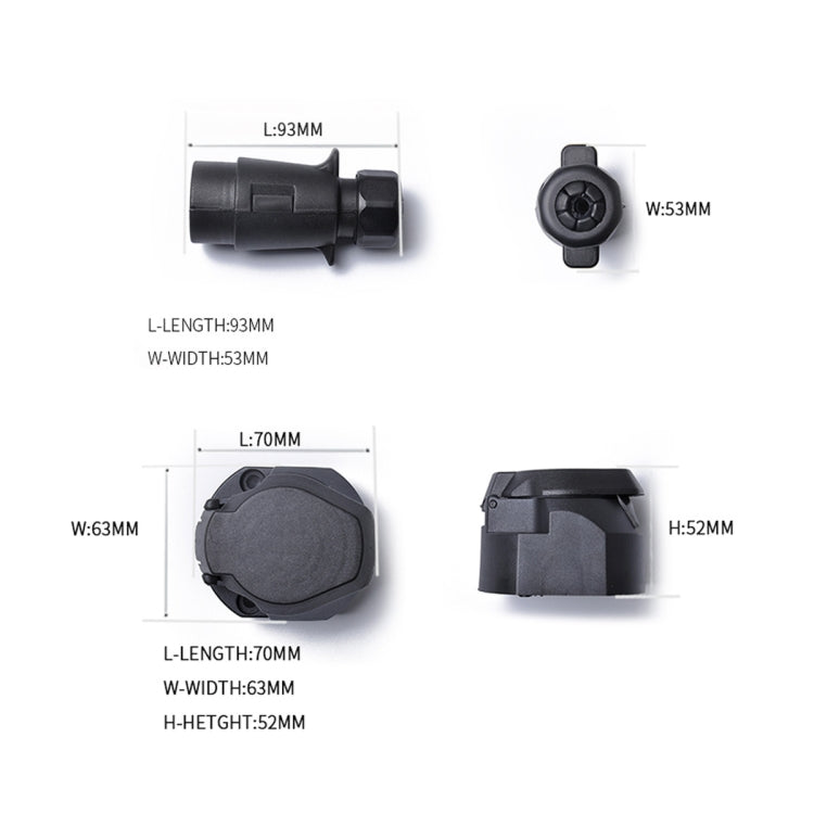 Presa connettore rimorchio in plastica a 7 pin 12V + spina EU, A0226