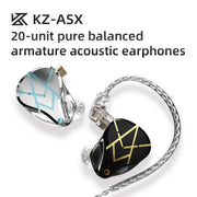 KZ ASX 20 unità Balance Armature Monitor Auricolare cablato HiFi In-Ear, No Mic, With Mic