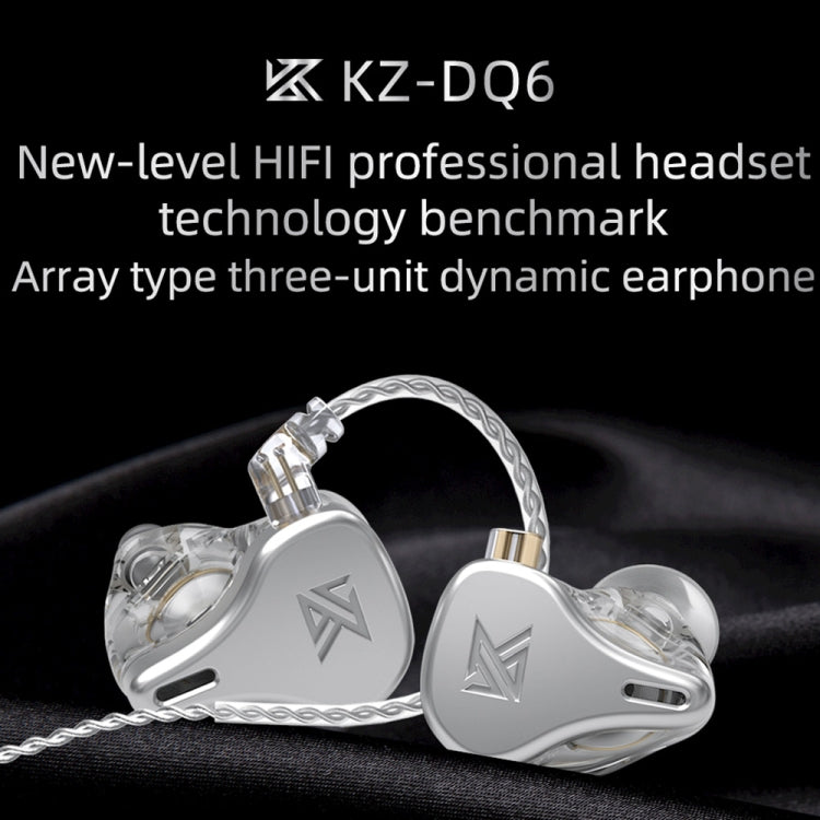KZ DQ6 Auricolare con cavo In-Ear HiFi dinamico a 3 unità, No Mic, With Mic