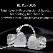 KZ DQ6 Auricolare con cavo In-Ear HiFi dinamico a 3 unità, No Mic, With Mic