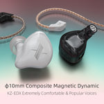 Auricolare cablato KZ EDX Dynamic Monitor HiFi In-Ear, No Mic, With Mic