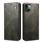 Semplice custodia in pelle a vibrazione orizzontale con trama di cavallo pazzo cerato con slot per schede e portafoglio, For iPhone 13, For iPhone 13 Mini, For iPhone 13 Pro, For iPhone 13 Pro Max