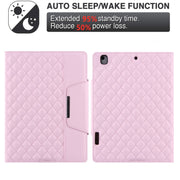 Custodia in pelle flip orizzontale con motivo a scacchi con supporto, slot per schede e cinturino da polso, For iPad 10.2 (2021 / 2020 / 2019), For iPad Pro 11 (2021 / 2020 / 2018), For iPad mini 5 / 4, For iPad 9.7 (2018 / 2017)