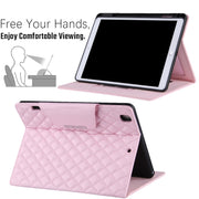 Custodia in pelle flip orizzontale con motivo a scacchi con supporto, slot per schede e cinturino da polso, For iPad 10.2 (2021 / 2020 / 2019), For iPad Pro 11 (2021 / 2020 / 2018), For iPad mini 5 / 4, For iPad 9.7 (2018 / 2017)
