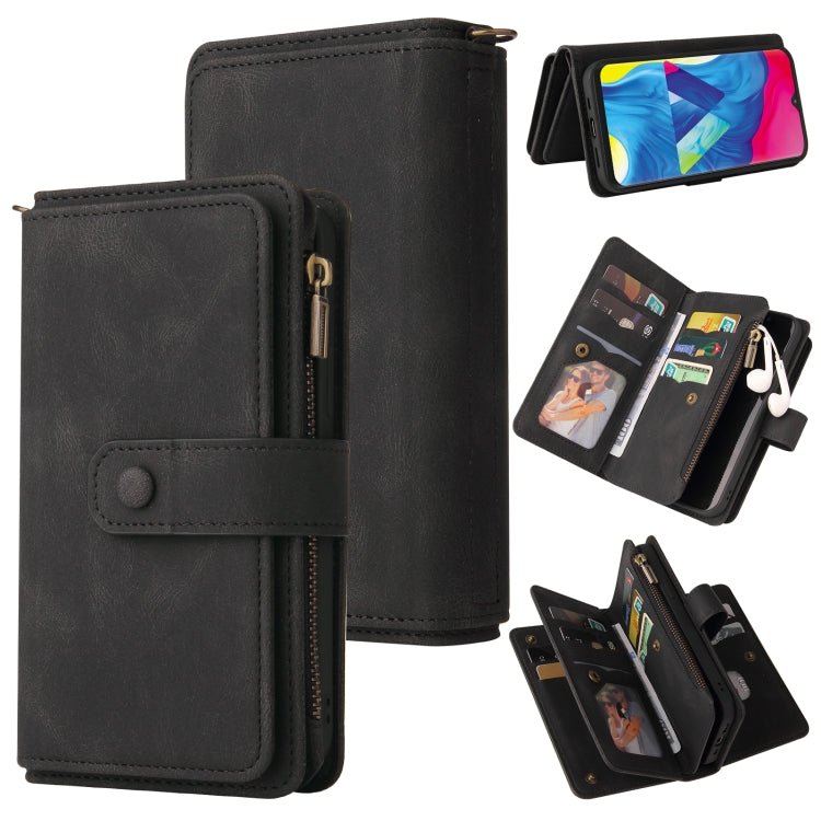 Skin Feel PU + TPU Custodia in pelle a vibrazione orizzontale con supporto e 15 slot per carte e portafoglio e tasca con cerniera e cordino, For Samsung Galaxy M10 / A10, For Samsung Galaxy Note20, For Samsung Galaxy Note20 Ultra                       ...