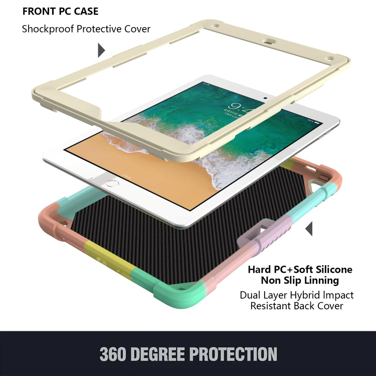 Custodia protettiva anti-caduta in PC + silicone beige con supporto a forma di farfalla e slot per penna, For iPad 9.7 2018 & 2017 / Pro 9.7 inch / Air 2 / 6, For iPad 10.2 2021 & 2020 & 2019 / Air 3 10.5 inch, For iPad 10.2 2020 & 2019 / Air 3 10.5 in...