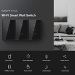 Sonoff T3 US-TX 433 RF WIFI Interruttore tattile da parete con telecomando intelligente, spina americana, Single Button, Double Buttons, Three Buttons