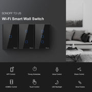 Sonoff T3 US-TX 433 RF WIFI Interruttore tattile da parete con telecomando intelligente, spina americana, Single Button, Double Buttons, Three Buttons