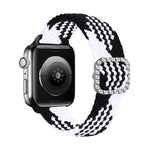 Cinturino di ricambio per cinturino di ricambio con fibbia in nylon intrecciato regolabile in nylon per Apple Watch Series, 7 & 6 & SE & 5 & 4 44mm/3 & 2 & 1 42mm