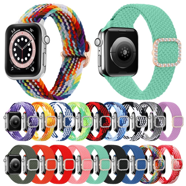 Cinturino di ricambio per cinturino di ricambio con fibbia in nylon intrecciato regolabile in nylon per Apple Watch Series, 7 & 6 & SE & 5 & 4 44mm/3 & 2 & 1 42mm