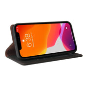 Custodia in pelle flip orizzontale con chiusura a ventosa semplice con supporto e slot per schede e portafoglio, For iPhone 12 mini, For iPhone 11 Pro Max, For iPhone 11 Pro, For iPhone 11