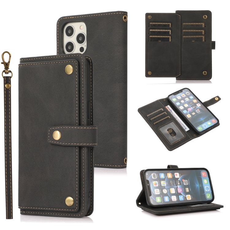 Custodia portafoglio in pelle PU e TPU per iPhone 12 Pro Max