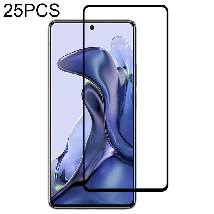 Pellicola in vetro temperato a schermo intero con colla intera da 25 pezzi, For Xiaomi Mi 11T / 11T Pro (25 PCS), For OPPO Realme 6i India (25 PCS), For Samsung Galaxy M22 (25 PCS), For Motorola Moto E20 (25 PCS)