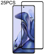 Pellicola in vetro temperato a schermo intero con colla intera da 25 pezzi, For Xiaomi Mi 11T / 11T Pro (25 PCS), For OPPO Realme 6i India (25 PCS), For Samsung Galaxy M22 (25 PCS), For Motorola Moto E20 (25 PCS)