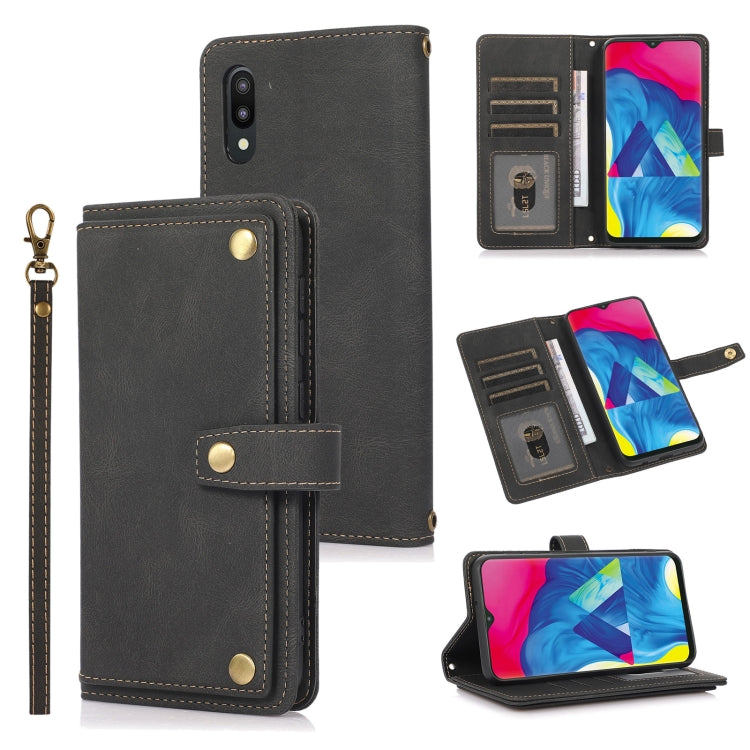Custodia in pelle flip orizzontale PU + TPU con supporto e slot per schede, portafoglio e cordino, For Samsung Galaxy A10 / M10, For Samsung Galaxy A12, For Samsung Galaxy A50 / A30s / A50s, For Samsung Galaxy S8