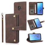 Custodia in pelle flip orizzontale PU + TPU con supporto e slot per schede, portafoglio e cordino, For Samsung Galaxy S9, For Samsung Galaxy S9+