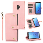 Custodia in pelle flip orizzontale PU + TPU con supporto e slot per schede, portafoglio e cordino, For Samsung Galaxy S9, For Samsung Galaxy S9+