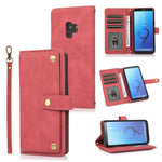 Custodia in pelle flip orizzontale PU + TPU con supporto e slot per schede, portafoglio e cordino, For Samsung Galaxy S9, For Samsung Galaxy S9+