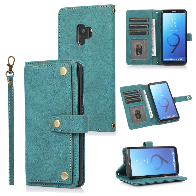 Custodia in pelle flip orizzontale PU + TPU con supporto e slot per schede, portafoglio e cordino, For Samsung Galaxy S9, For Samsung Galaxy S9+