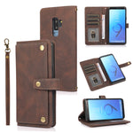 Custodia in pelle flip orizzontale PU + TPU con supporto e slot per schede, portafoglio e cordino, For Samsung Galaxy S9, For Samsung Galaxy S9+