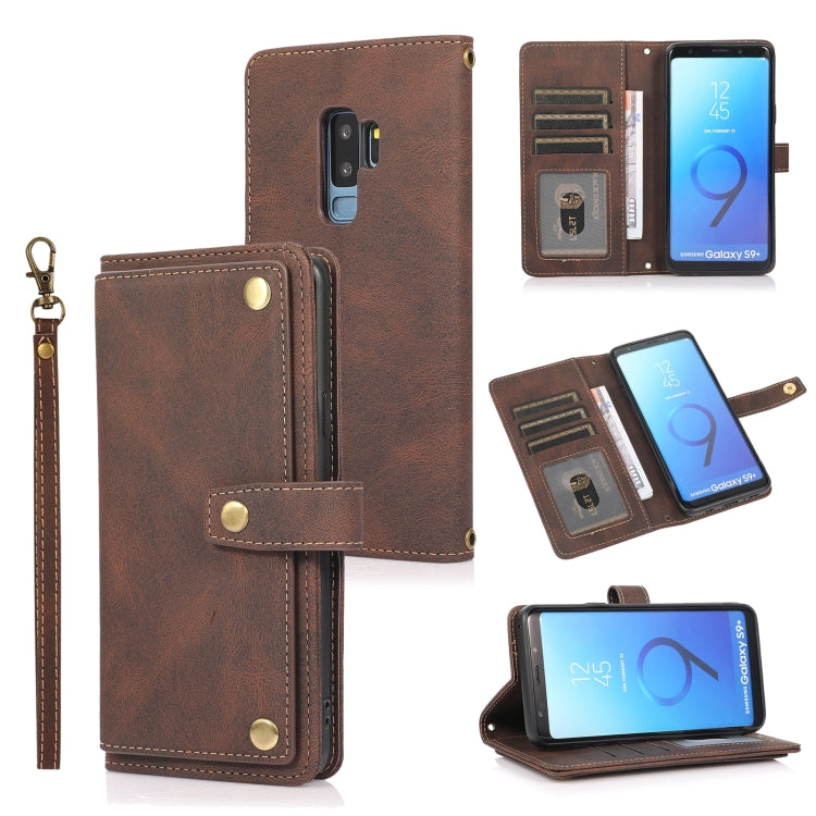 Custodia in pelle flip orizzontale PU + TPU con supporto e slot per schede, portafoglio e cordino, For Samsung Galaxy S9, For Samsung Galaxy S9+