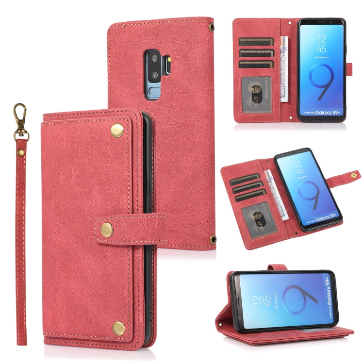 Custodia in pelle flip orizzontale PU + TPU con supporto e slot per schede, portafoglio e cordino, For Samsung Galaxy S9, For Samsung Galaxy S9+