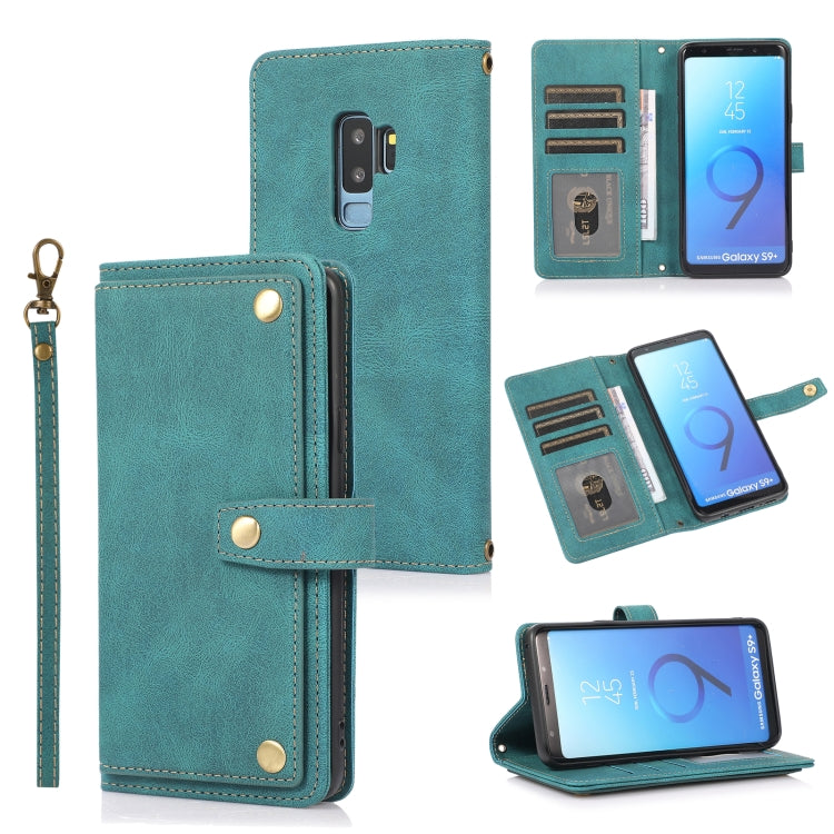 Custodia in pelle flip orizzontale PU + TPU con supporto e slot per schede, portafoglio e cordino, For Samsung Galaxy S9, For Samsung Galaxy S9+