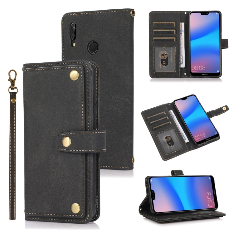 Custodia portafoglio in pelle PU e TPU per Huawei P20 Lite