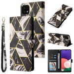 Custodia in pelle PU con cuciture orizzontali abbronzanti in marmo con supporto e fessure per carte e portafogli e cornice per foto, For Samsung Galaxy A22 5G, For Samsung Galaxy S21 FE 5G