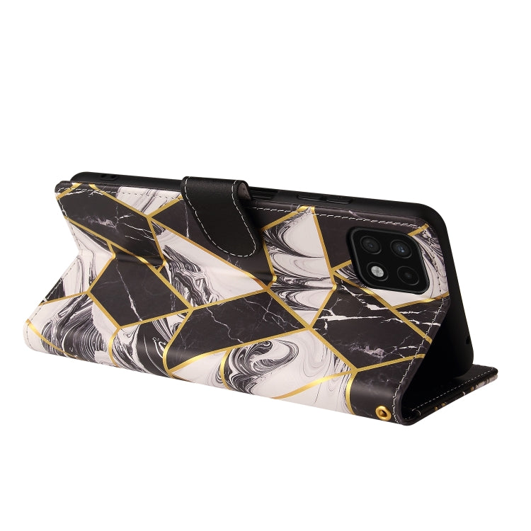 Custodia in pelle PU con cuciture orizzontali abbronzanti in marmo con supporto e fessure per carte e portafogli e cornice per foto, For Samsung Galaxy A22 5G, For Samsung Galaxy S21 FE 5G