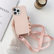 Custodia protettiva in silicone elastico con cordino a collo largo, For iPhone 12 / 12 Pro, For iPhone 11, For iPhone 11 Pro, For iPhone 13 mini, For iPhone 12 Pro Max