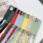 Custodia protettiva in silicone con cordino per iPhone 11 Pro